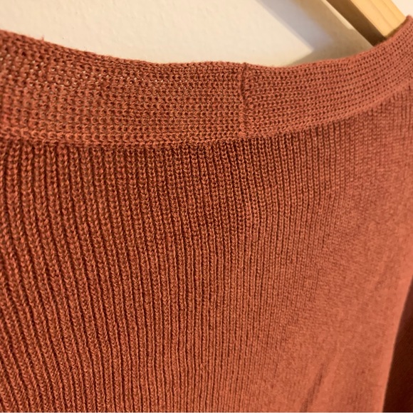 NEW Eileen Fisher Organic Cotton Linen V-Neck Cardigan in Red Plum, Size L - Picture 10 of 11